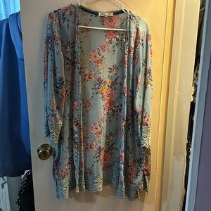 Jolt large floral kimono cover up